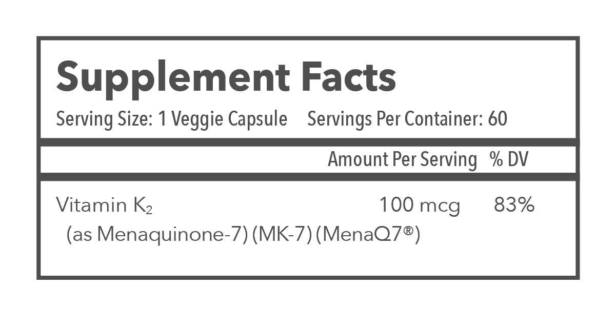 Vitamin K MK-7 Supplement Facts
