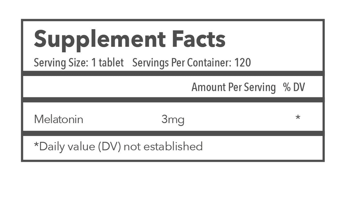 Melatonin Sleep Supplement 120 tablets Facts